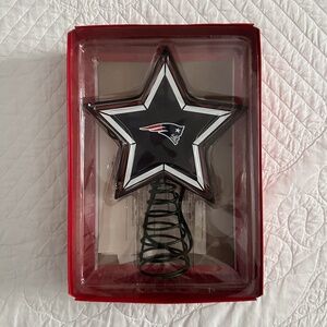 New England Patriots Mosaic Light Up Christmas Tree Topper NFL Memory Company
